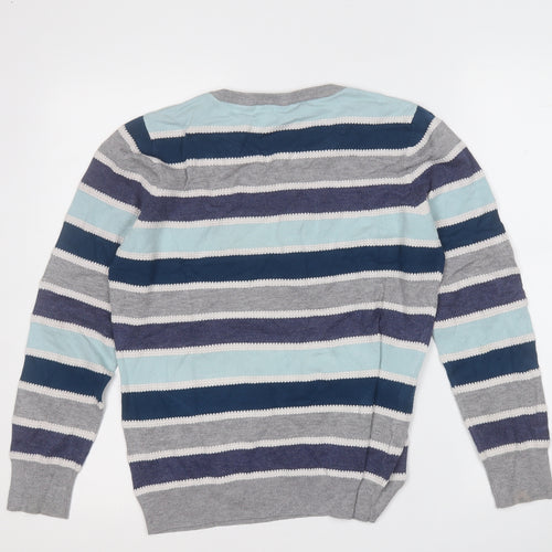 Preworn Womens Multicoloured Round Neck Striped Viscose Pullover Jumper Size L
