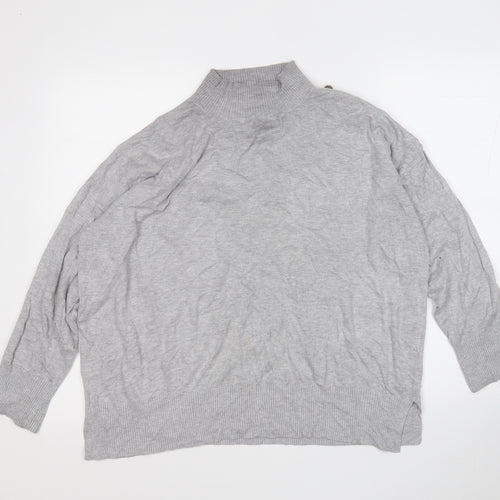 F&F Womens Grey Round Neck  Viscose Pullover Jumper Size 18
