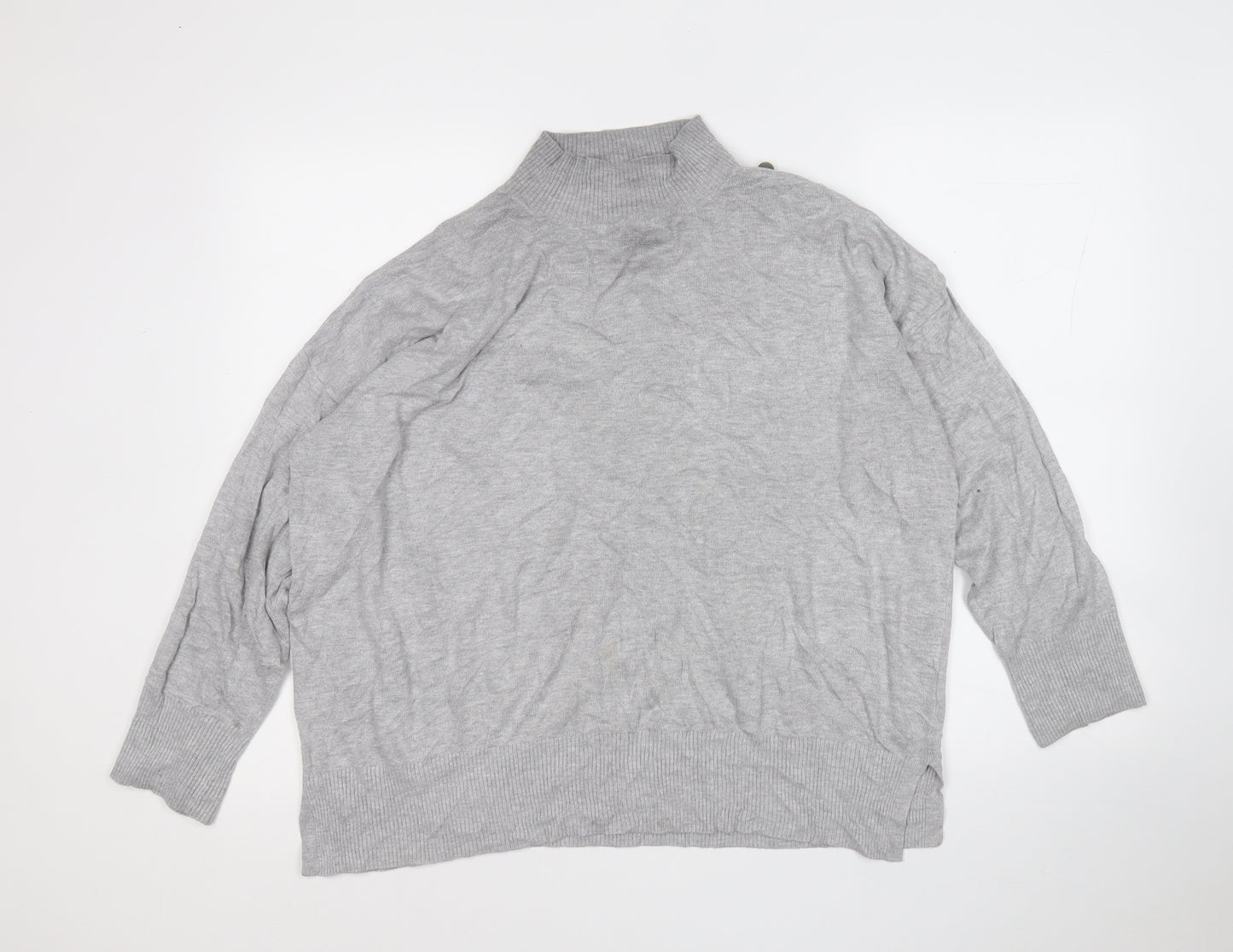 F&F Womens Grey Round Neck  Viscose Pullover Jumper Size 18