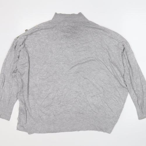 F&F Womens Grey Round Neck  Viscose Pullover Jumper Size 18