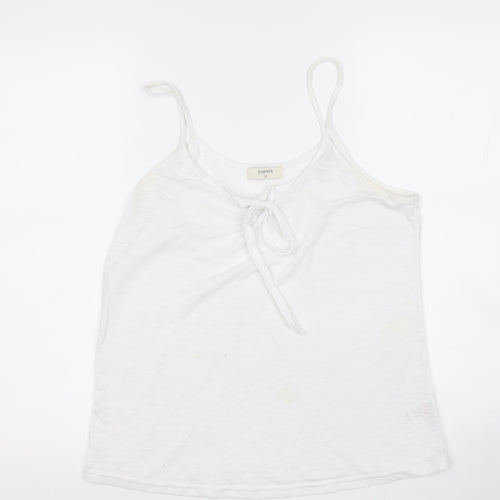 Papaya Womens White  Polyester Basic Tank Size 12 Round Neck