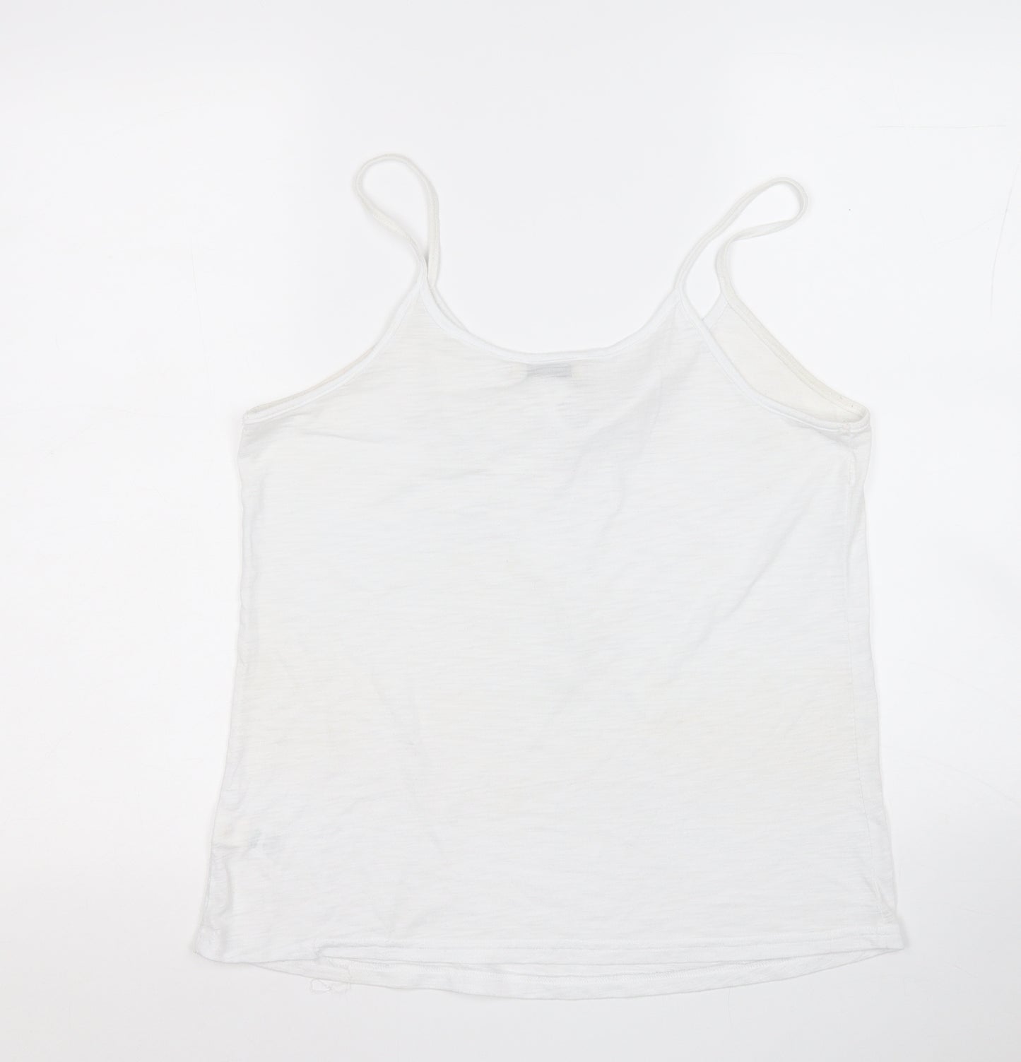 Papaya Womens White  Polyester Basic Tank Size 12 Round Neck