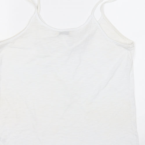 Papaya Womens White  Polyester Basic Tank Size 12 Round Neck