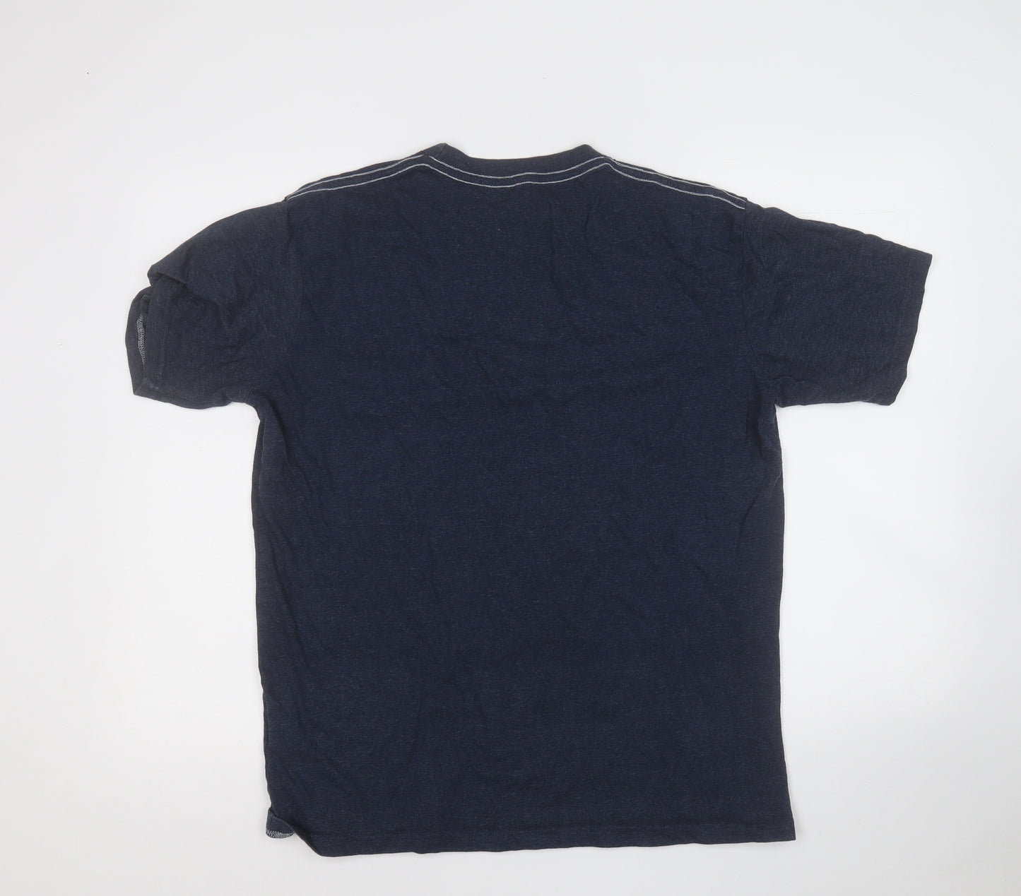 Weird Fish Mens Blue  Cotton  T-Shirt Size L Round Neck