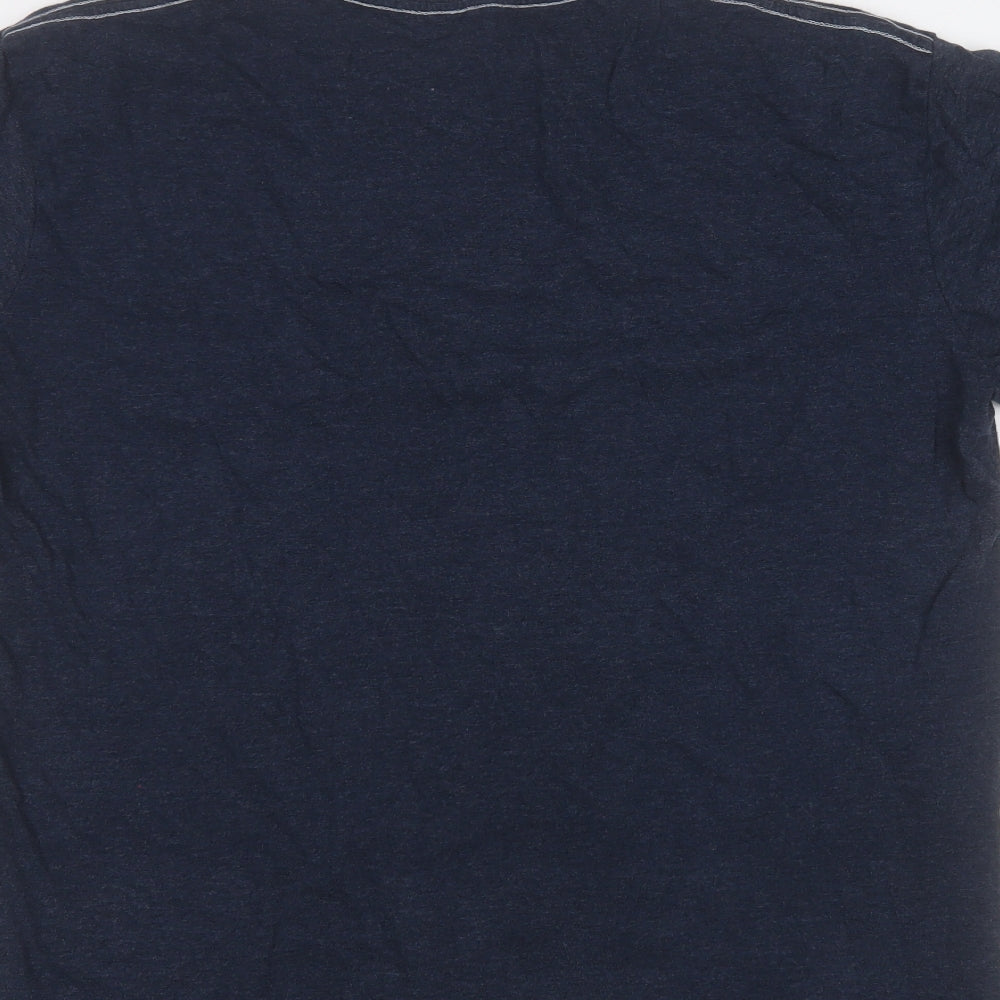 Weird Fish Mens Blue  Cotton  T-Shirt Size L Round Neck