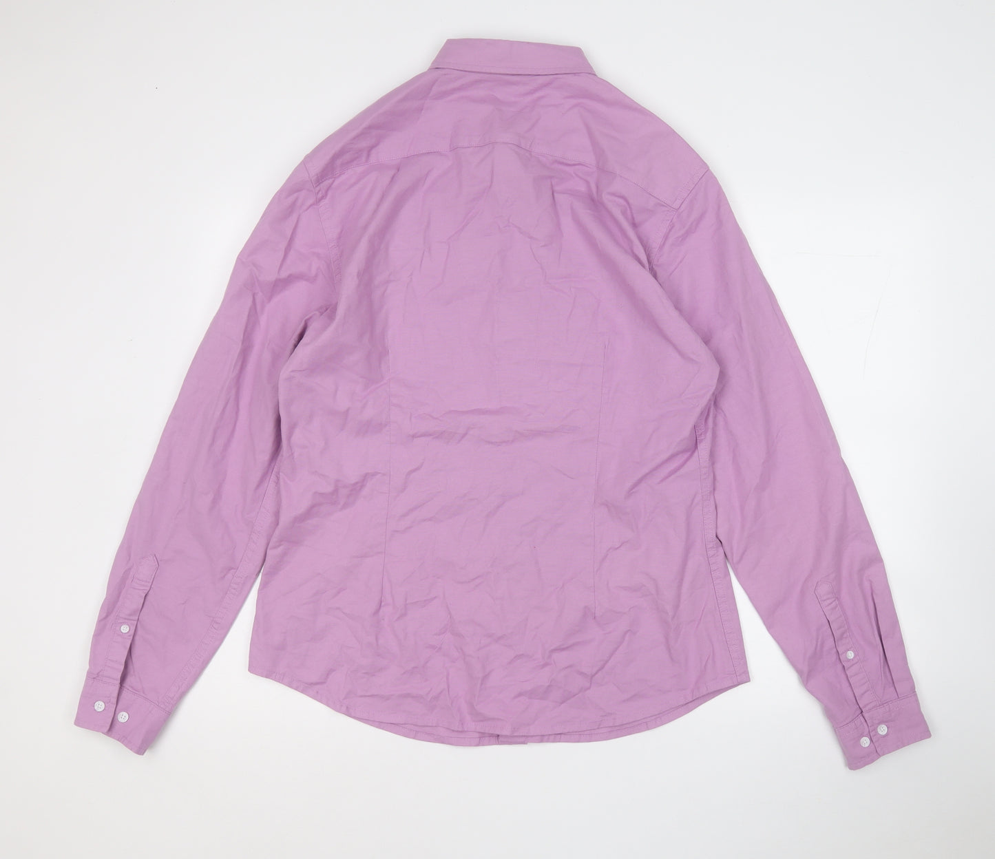 ASOS Mens Purple  Cotton  Button-Up Size L Collared