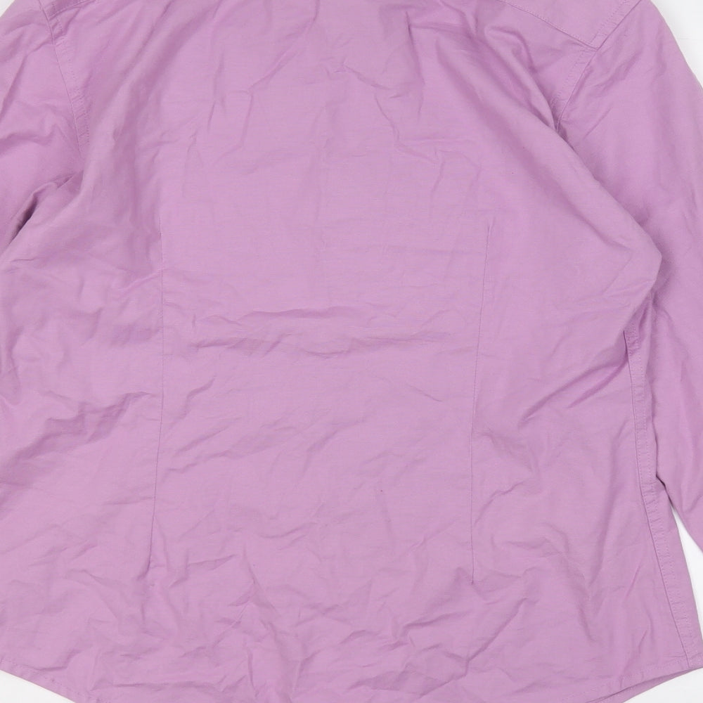 ASOS Mens Purple  Cotton  Button-Up Size L Collared