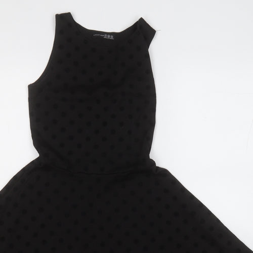 Atmosphere Womens Black Polka Dot Polyester Fit & Flare  Size 8  Round Neck