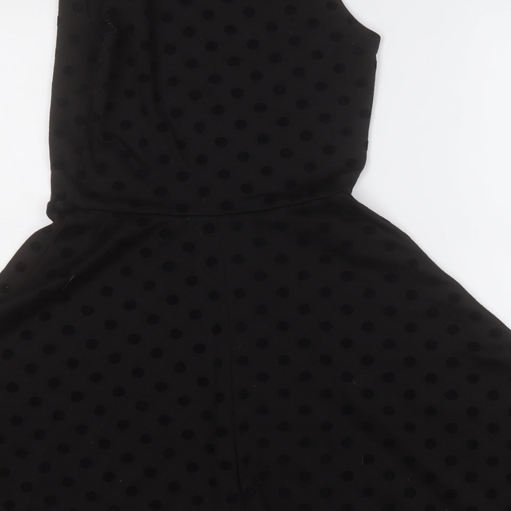 Atmosphere Womens Black Polka Dot Polyester Fit & Flare  Size 8  Round Neck