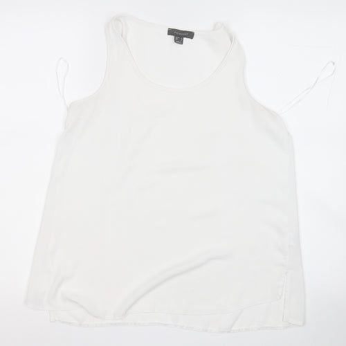 Primark Womens White  Polyester Basic Blouse Size 12 Round Neck