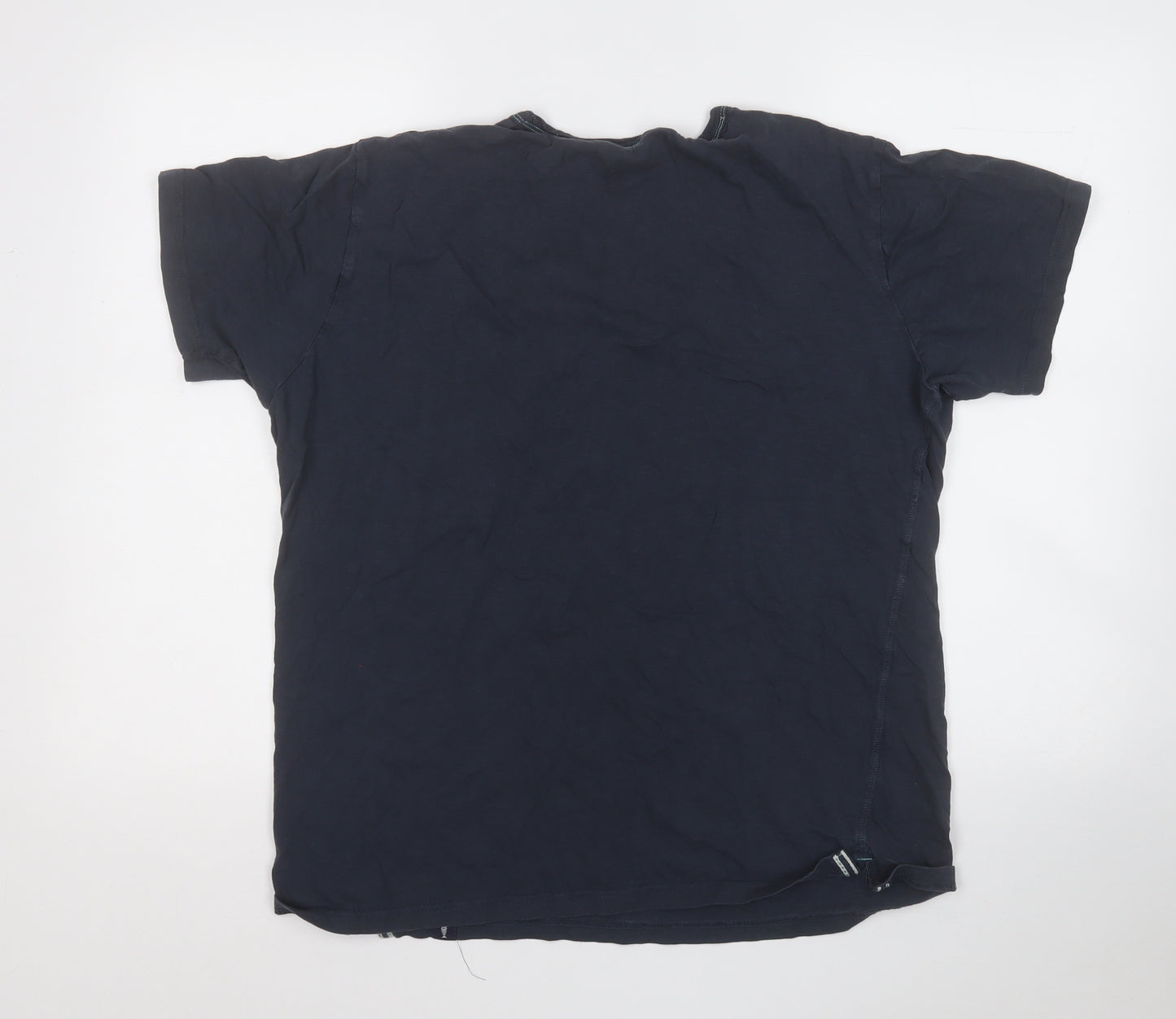 Weird Fish Mens Blue  Cotton  T-Shirt Size L Round Neck