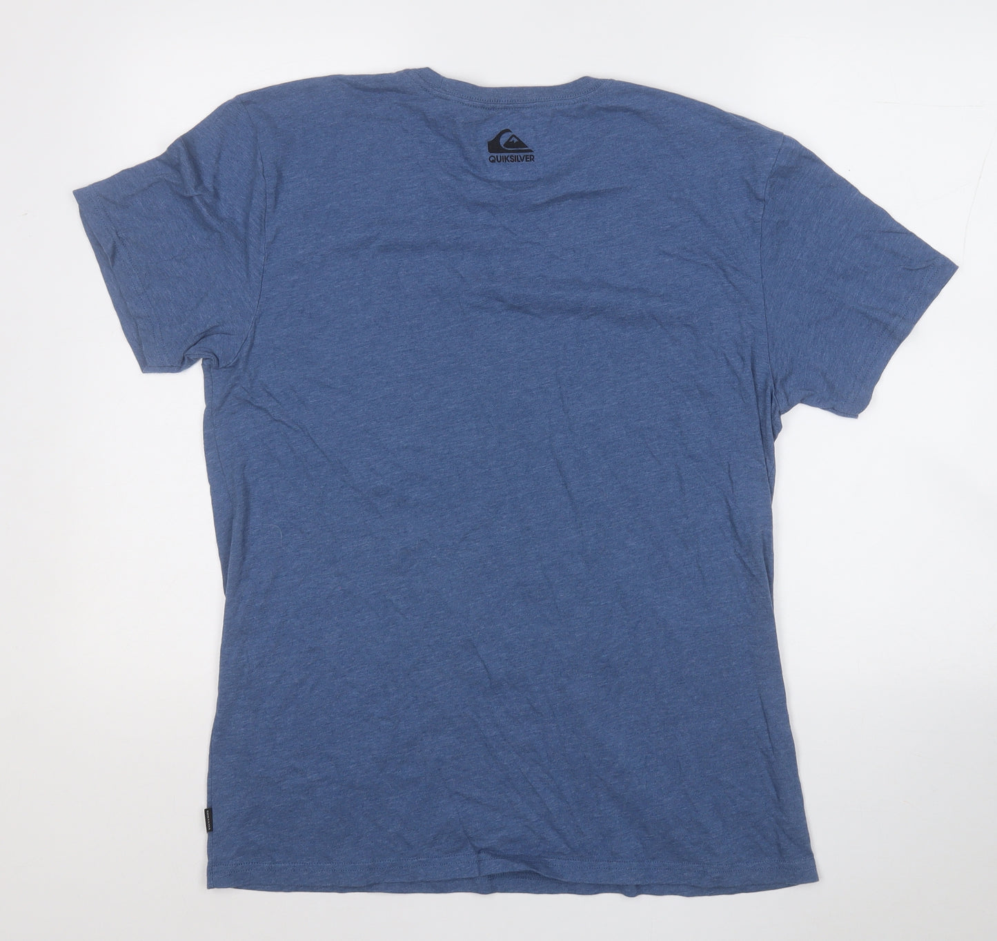 Quick Silver Mens Blue  Cotton  T-Shirt Size L Round Neck
