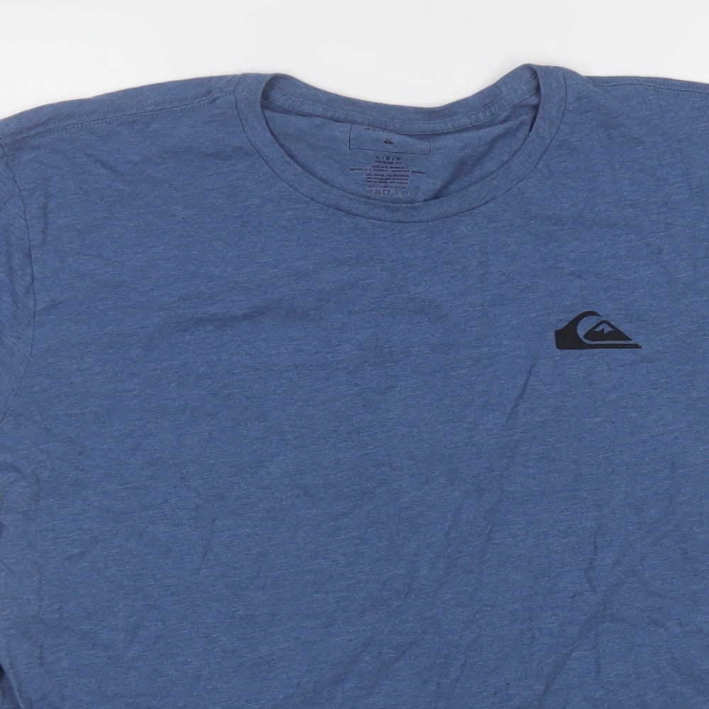 Quick Silver Mens Blue  Cotton  T-Shirt Size L Round Neck