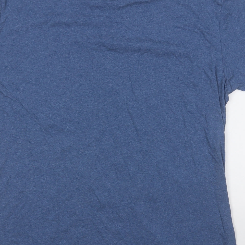 Quick Silver Mens Blue  Cotton  T-Shirt Size L Round Neck