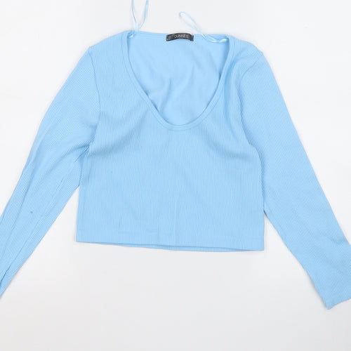 Dunnes Stores Womens Blue V-Neck  Polyimide Pullover Jumper Size M