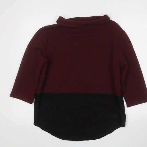 Gallery Womens Red Round Neck  Polyester Pullover Jumper Size 14