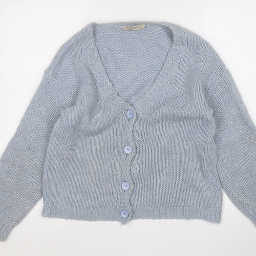 vanessa alexandra  Womens Blue V-Neck  Acrylic Cardigan Jumper Size M