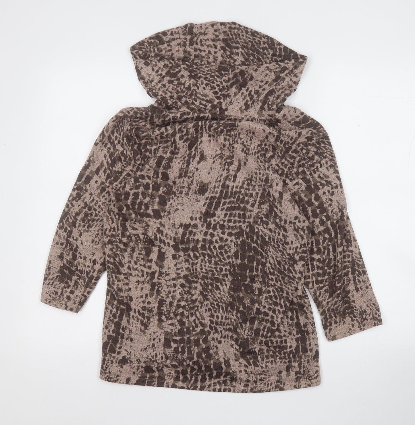 Tigi Womens Brown Roll Neck Geometric Polyester Pullover Jumper Size 12