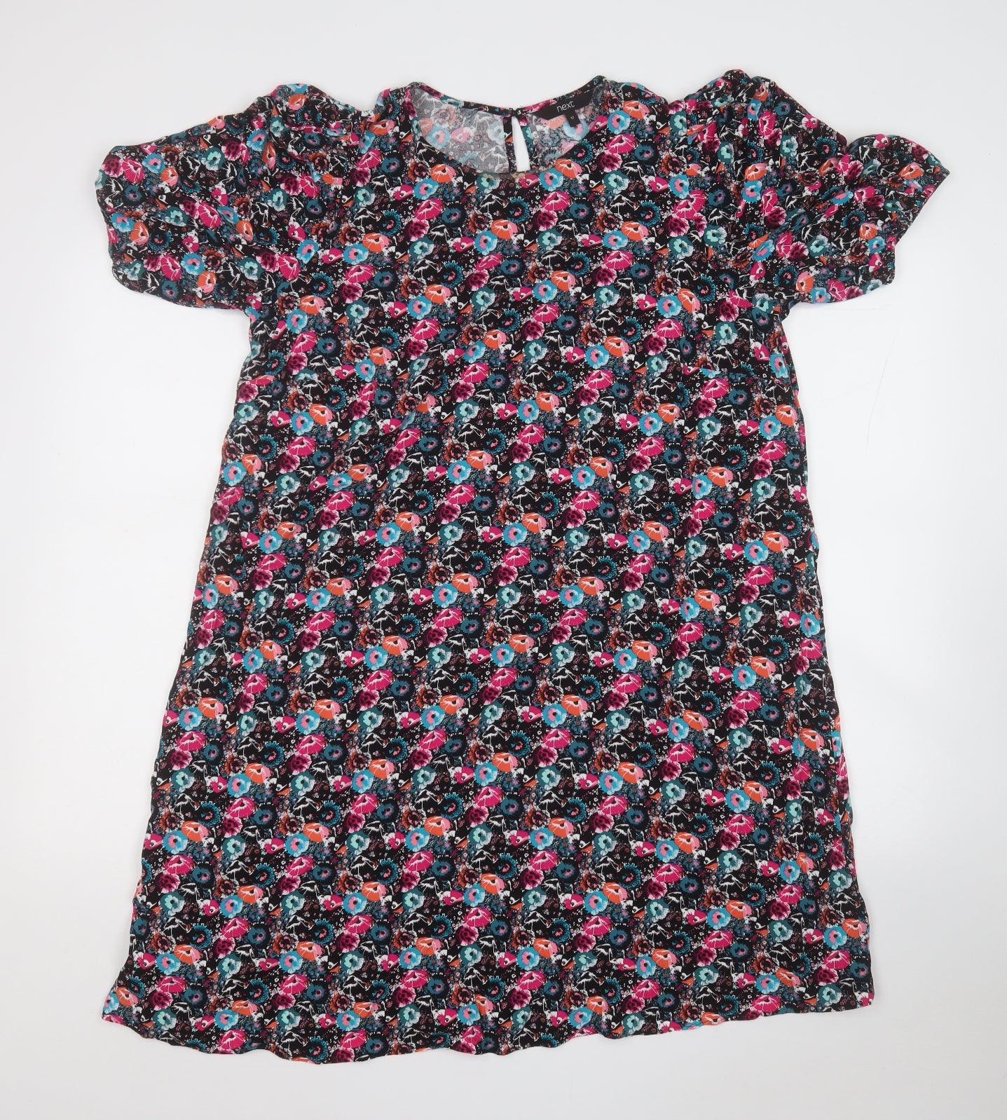 NEXT Womens Multicoloured Floral Viscose T-Shirt Dress  Size 12