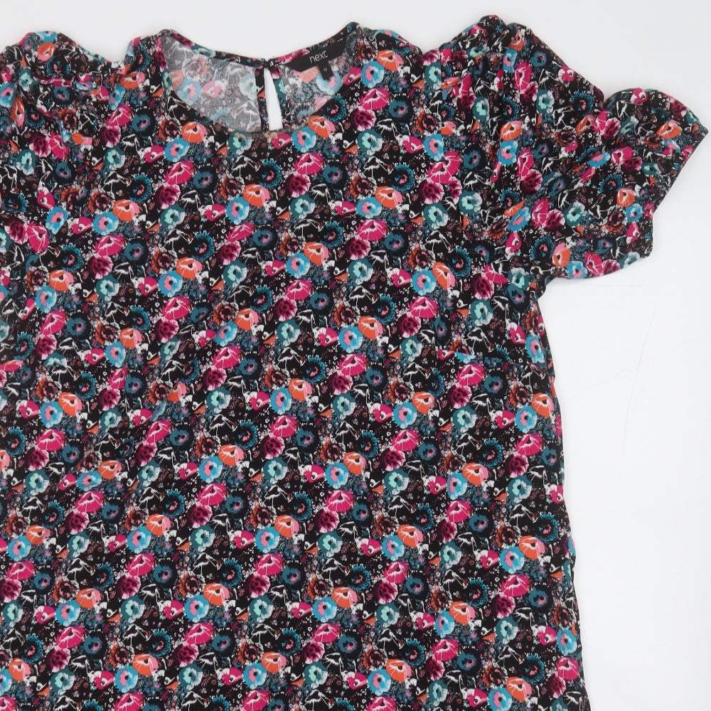 NEXT Womens Multicoloured Floral Viscose T-Shirt Dress  Size 12
