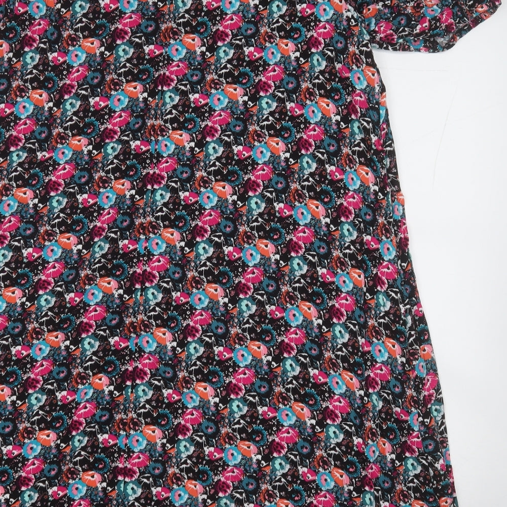 NEXT Womens Multicoloured Floral Viscose T-Shirt Dress  Size 12