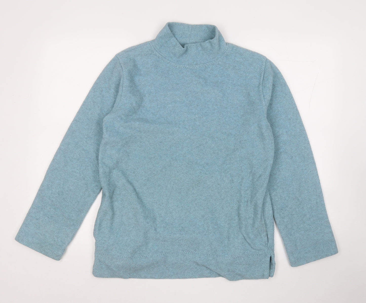 Active Womens Blue Mock Neck  Polyester Pullover Jumper Size 10