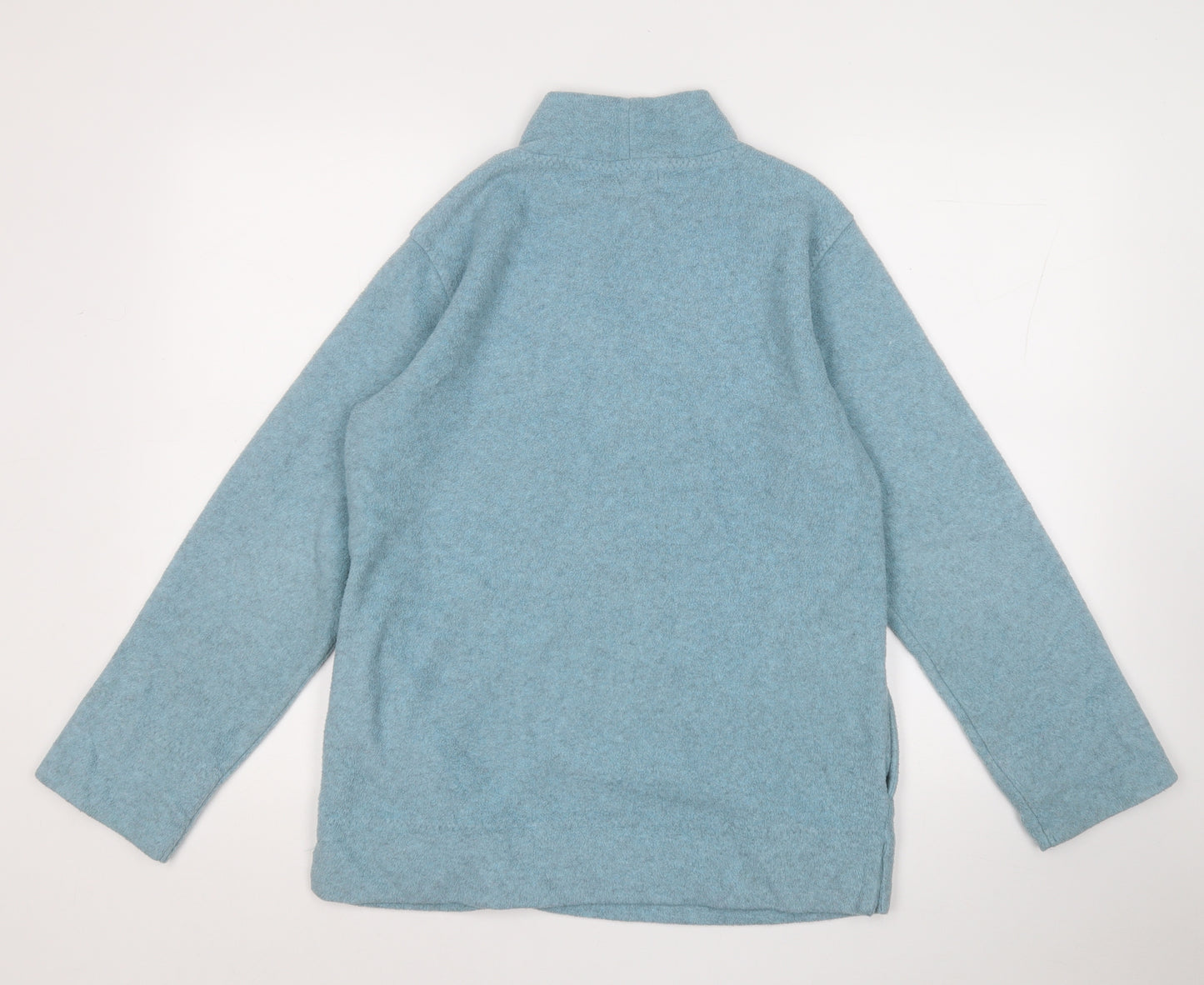 Active Womens Blue Mock Neck  Polyester Pullover Jumper Size 10