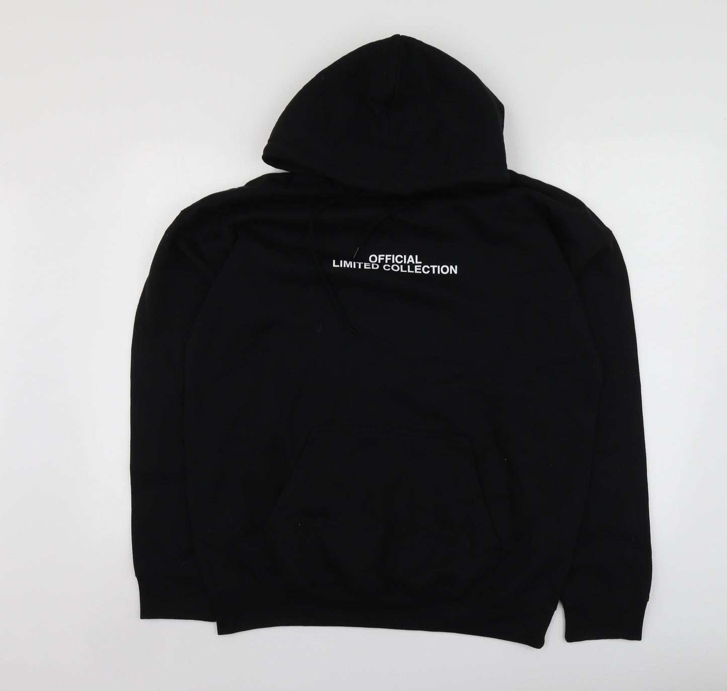 Boohoo Womens Black Geometric Cotton Pullover Hoodie Size L