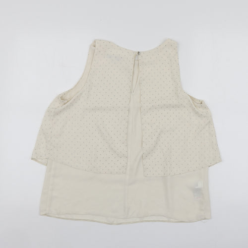 NEXT Womens Beige  Polyester Basic Blouse Size 12 Round Neck