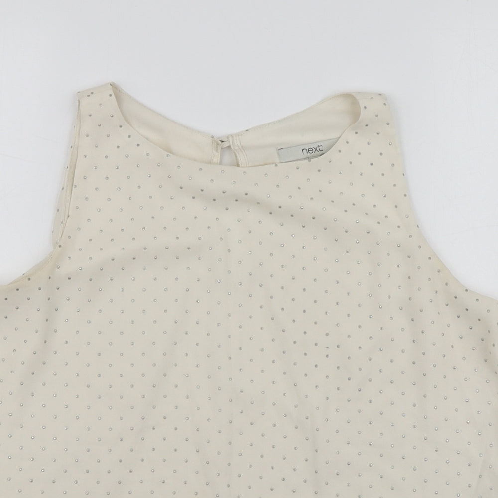 NEXT Womens Beige  Polyester Basic Blouse Size 12 Round Neck