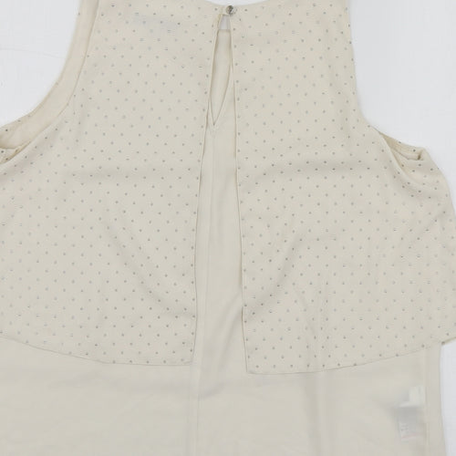 NEXT Womens Beige  Polyester Basic Blouse Size 12 Round Neck
