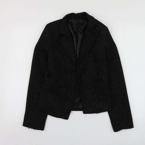 Exhibit Womens Black  Polyester Jacket Suit Jacket Size 12