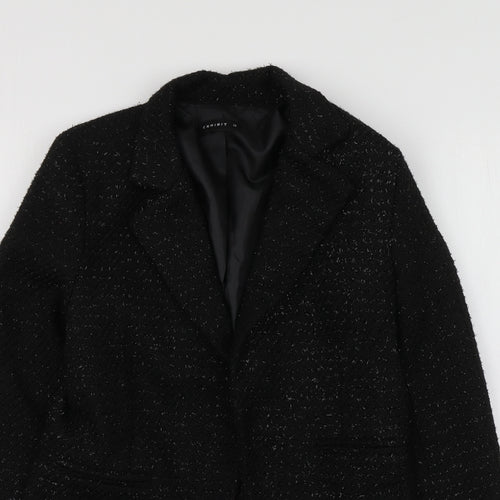 Exhibit Womens Black  Polyester Jacket Suit Jacket Size 12