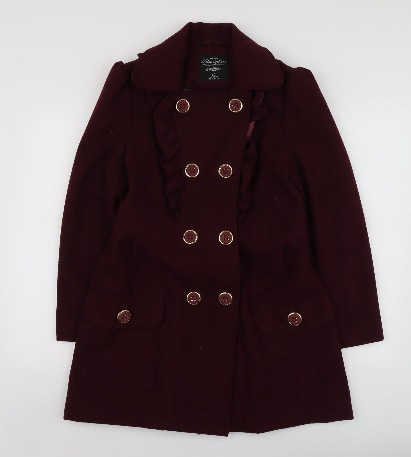 Atmosphere Womens Purple   Pea Coat Coat Size 12