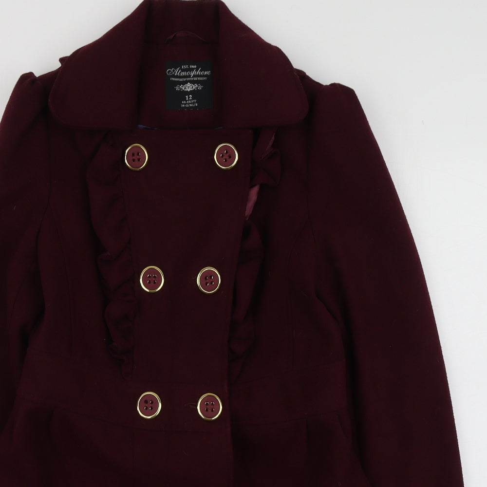Atmosphere Womens Purple   Pea Coat Coat Size 12