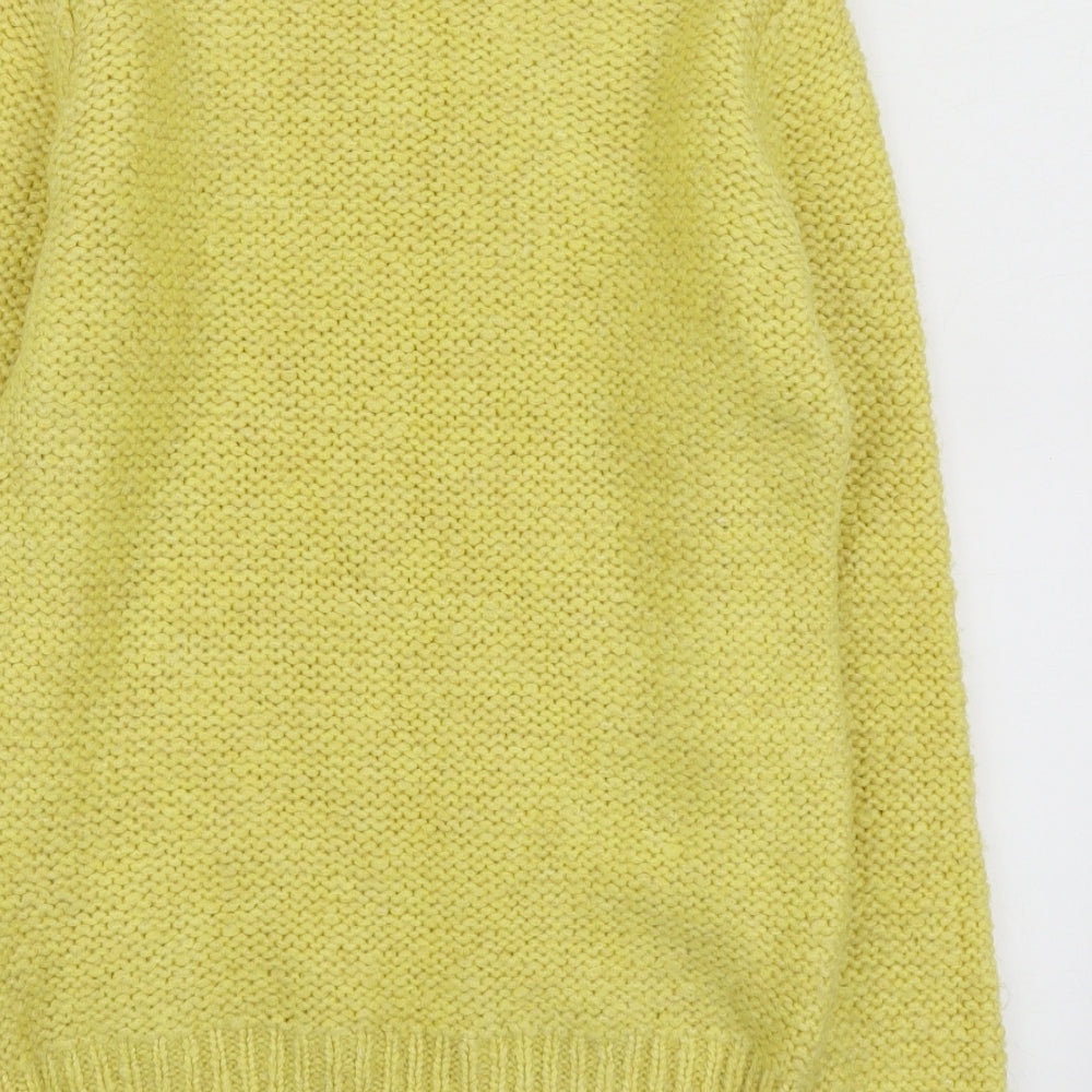 George Womens Yellow Round Neck  Acrylic Pullover Jumper Size 8
