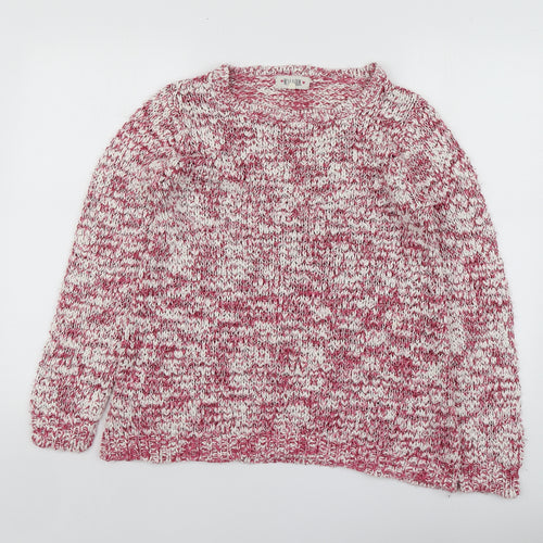New Look Womens Pink Round Neck  Acrylic Pullover Jumper Size S