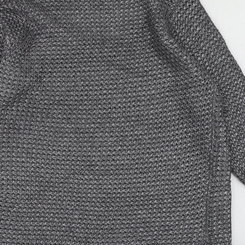 George Womens Silver V-Neck  Polyester Pullover Jumper Size L