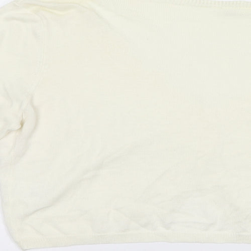 Together Womens Ivory V-Neck  Cotton Cardigan Jumper Size 20