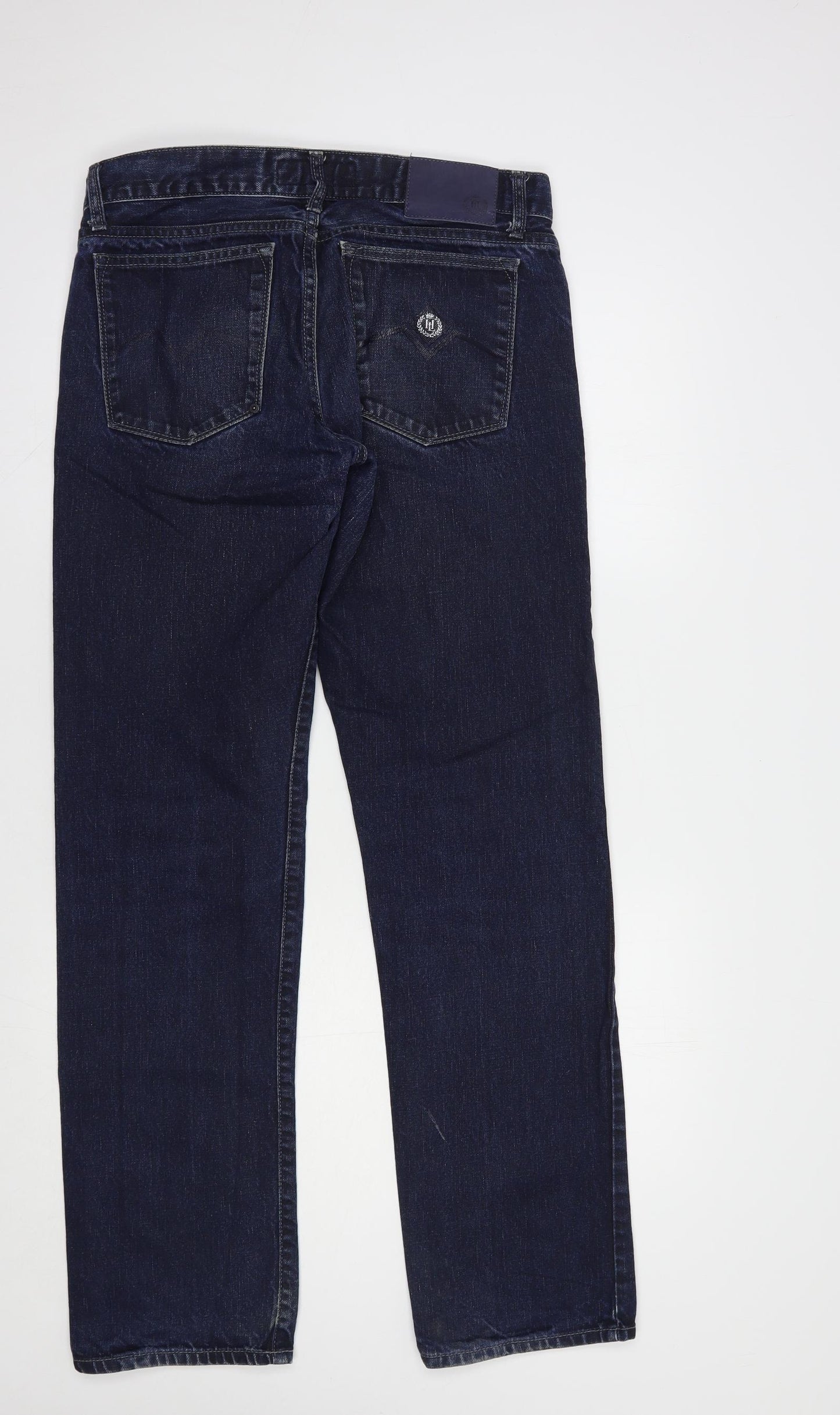 Henri Lloyd Mens Blue  Cotton Straight Jeans Size 32 in L33 in Regular Button