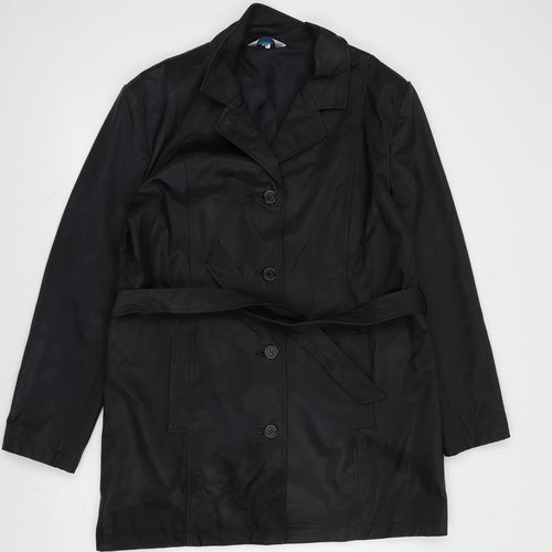 Soon Womens Black   Rain Coat Coat Size 14  Button
