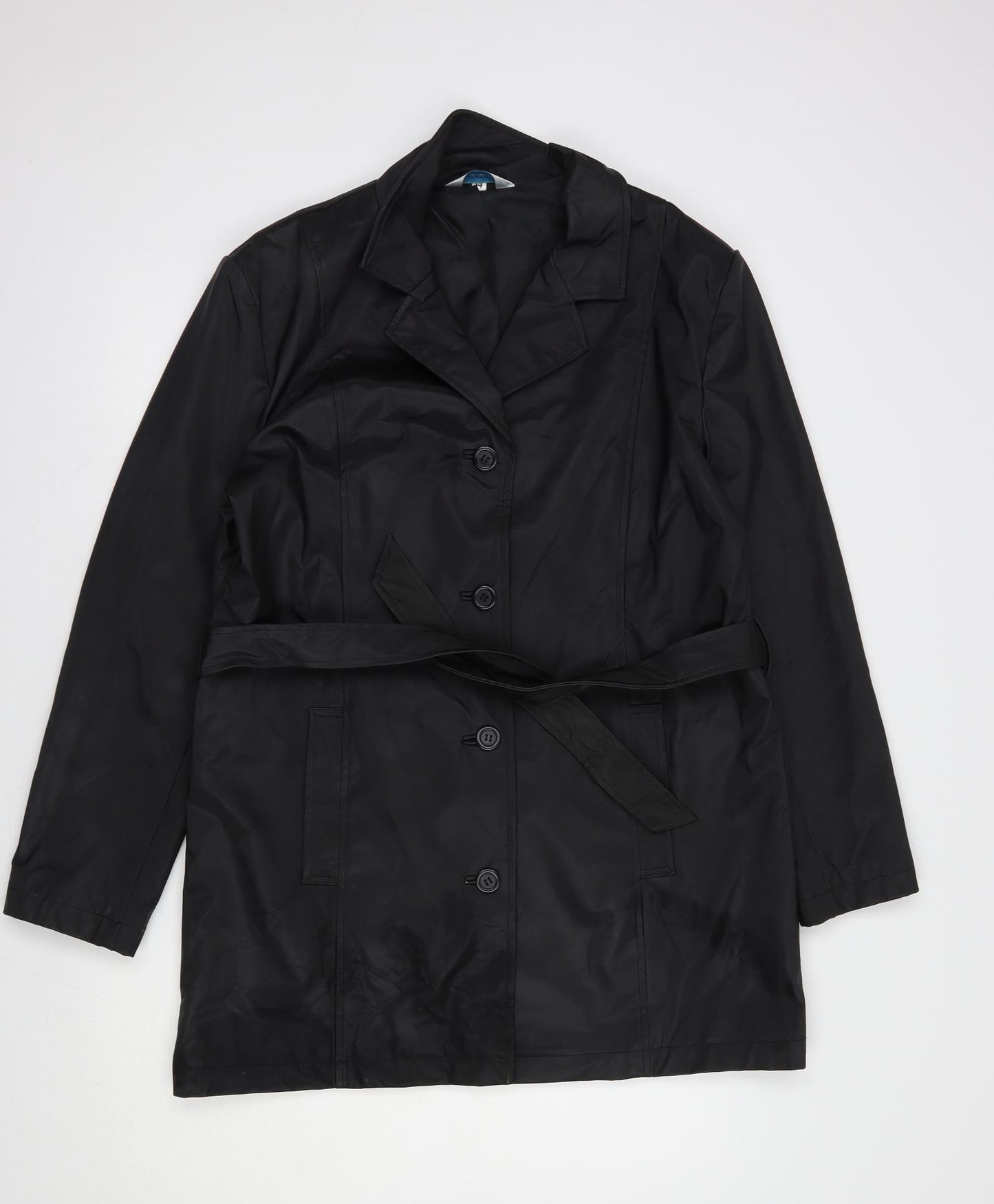 Soon Womens Black   Rain Coat Coat Size 14  Button