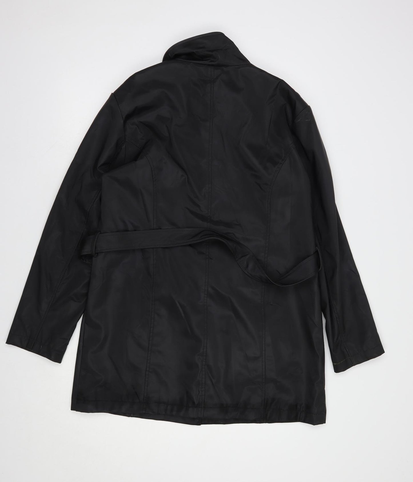 Soon Womens Black   Rain Coat Coat Size 14  Button