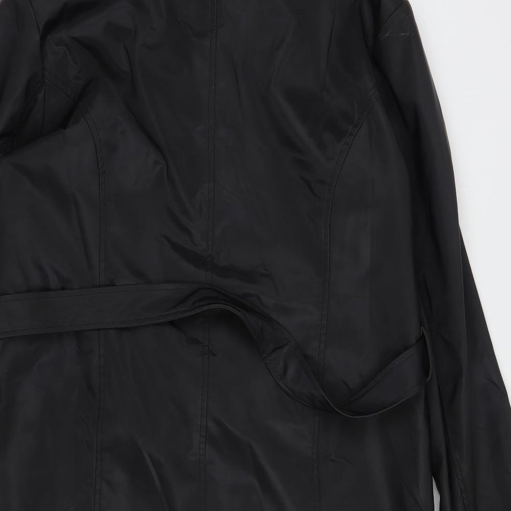 Soon Womens Black   Rain Coat Coat Size 14  Button