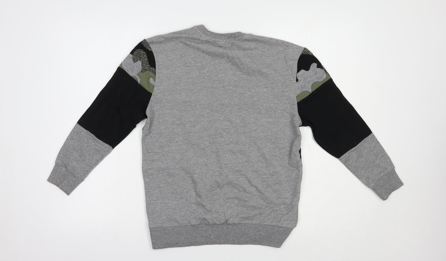 F&F Boys Grey Camouflage Cotton Pullover Sweatshirt Size 10-11 Years  Pullover