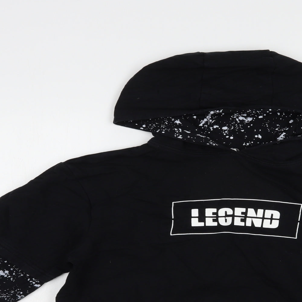 Urban Outlaws Boys Black  Cotton Pullover Hoodie Size 13-14 Years  Pullover - Legend