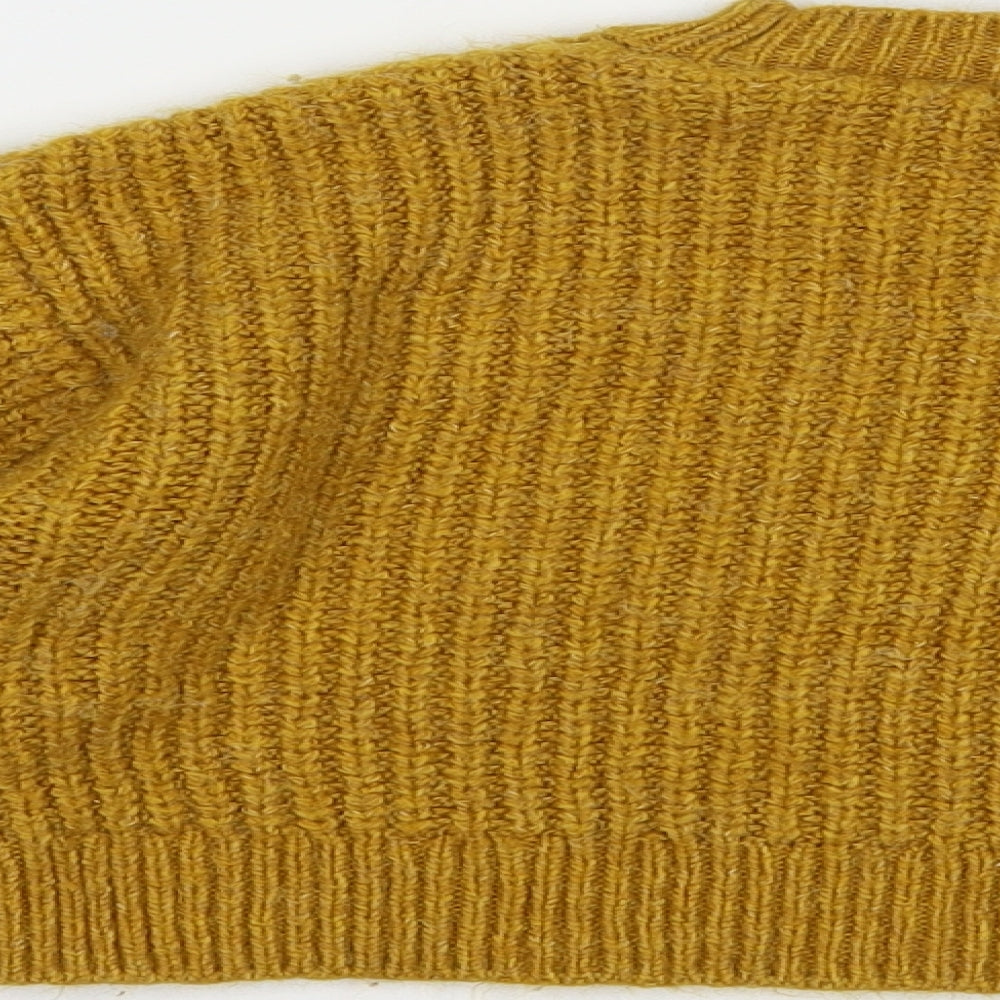 Matalan Girls Yellow Crew Neck  Acrylic Pullover Jumper Size 9 Years  Pullover