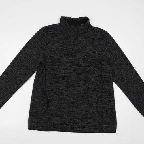 Preworn Womens Grey  Polyester Pullover Sweatshirt Size L  Zip
