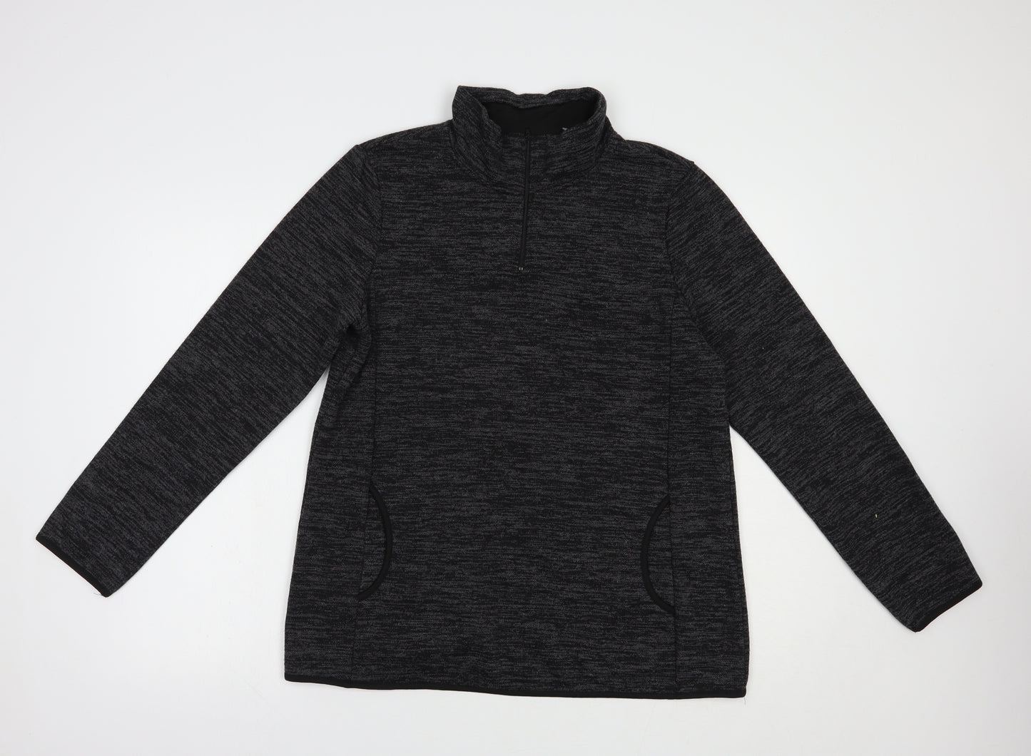 Preworn Womens Grey  Polyester Pullover Sweatshirt Size L  Zip
