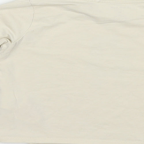 name it Boys Beige  Cotton Pullover T-Shirt Size 2-3 Years Crew Neck Pullover - Bear